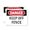 Signmission Keep Off Fence, 7 in W x Rectangle, Vinyl Decal OS-2PACK-DS-D-57-L-2504 - alternate 1